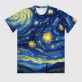 thumbnail image 3 of T Shirt For Men Abstract Starry Night T-Shirt Van Gogh Fashion T-Shirts Man Tshirt Beach Short Sleev, 3 of 7