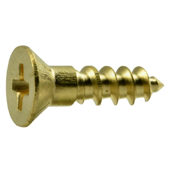#8 x 5/8" Brass Phillips Flat Head Wood Screws WSFB-232