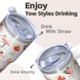 thumbnail image 4 of Flamingo Lover Tumbler with Handle 20OZ Stainless Steel Cup Perfect Gifts for Women Suitable for Birthday Christmas Holidays Office Work Travel, 4 of 6