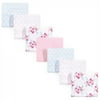 Luvable Friends Baby Girl Cotton Flannel Receiving Blankets, Floral 7-Pack, One Size
