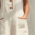 thumbnail image 6 of Endives Summer Dresses for Women Casual Button Front Mini Dress Sleeveless Round Neck Retro Dresses Comfy Trendy Summer Shift Dress with Pockets Midi Dresses for Women Beige XXL, 6 of 7