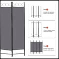 thumbnail image 4 of Dkelincs Room Dividers Folding Privacy Screen with 4 Panels Steel Frame Living Room Divider for Living Room,Office Use, Gray, 4 of 6