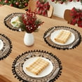 thumbnail image 2 of Round Farmhouse Placemats Set of 6 Placemats for Dining Table Decor Indoor Outdoor Washable Kitchen Table Mat Wipe Clean Brown 15inch, 2 of 6