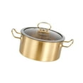 thumbnail image 3 of Lipstore Korean Ramen Cooking Pot Sturdy Kitchenware Cookware for Camping Family Home 16cm Gold, 3 of 8