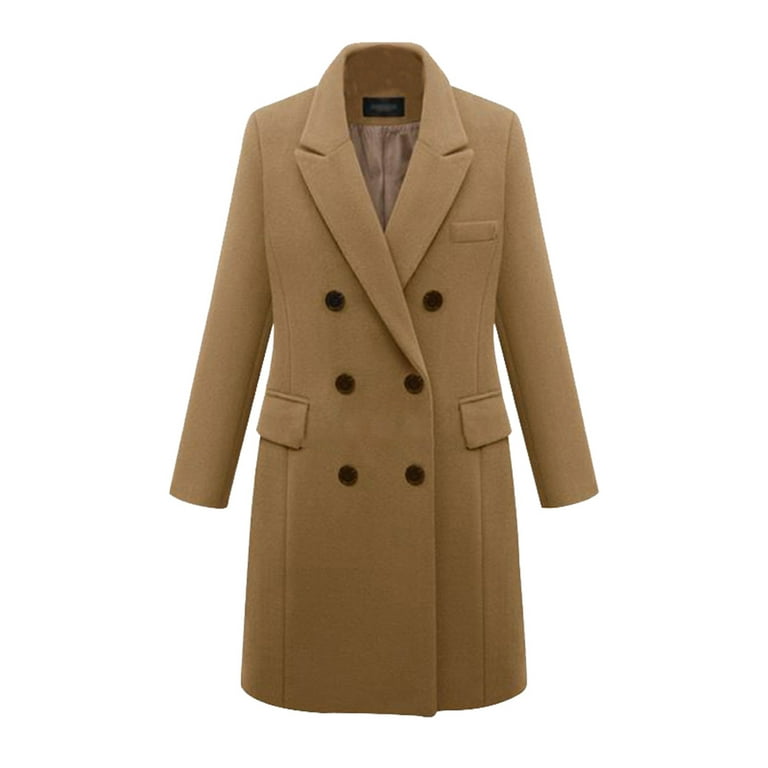 på vegne af hit Overskyet Women Coats and Jackets UK Ladies Solid Double Breasted Button Front Style Plus  Size Coat Tops Winter Warm Clothing - Walmart.com