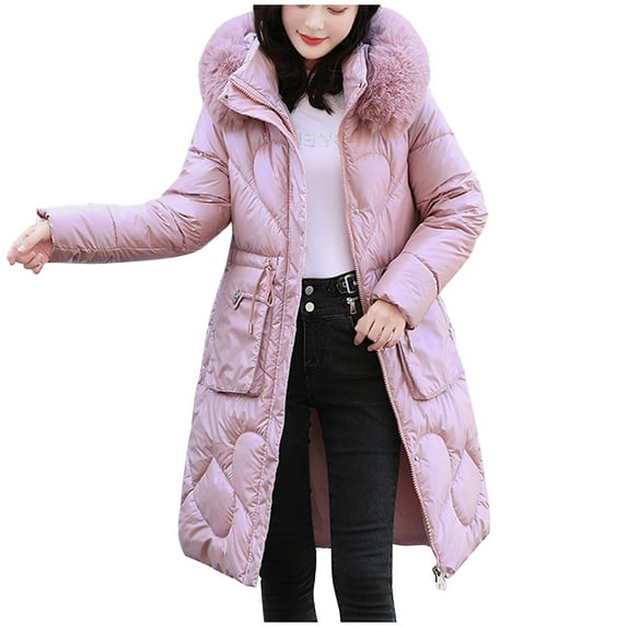 Gallickan Winter Breathable Jacket Women 2023 Fashion Glossy Long Cotton-Padded Jacket Long Sleeve Hooded Coat on Discount