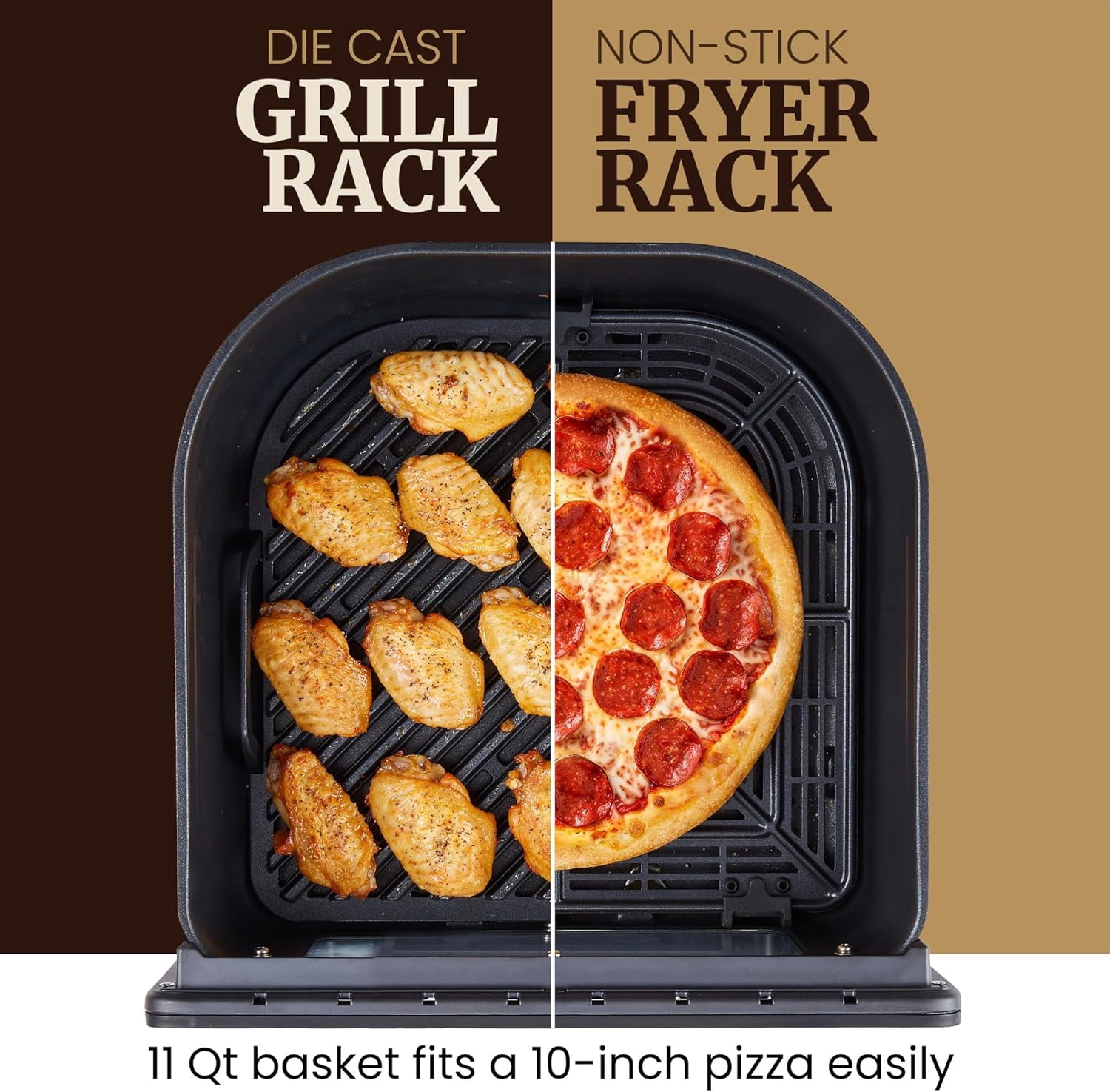 Elite Cuisine EAFL1000 11.5 QT Indoor Grill & Air Fryer Oven
