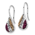 thumbnail image 2 of Sterling Silver Champagne & Purple Crystal Teardrop Dangle Earrings Sterling Silver Earrings, 2 of 2