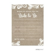 Words of Wisdom Burlap Lace Wedding Bridal Shower Game Cards, 20-Pack