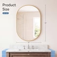 thumbnail image 2 of GIANNA 24"x36" Oval Bathroom Mirror – Metal Frame, Elliptical Wall Mirror for Vanity, Gold, 2 of 5
