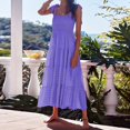 thumbnail image 1 of WILLBEST Vestidos Largos Casuales para Mujer, Vestido Largo de Playa con Volantes, Maxi Vestido Bohemio Floral de Verano con Cuello Redondo para Mujer Extra Grande, 1 of 3