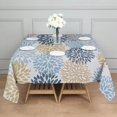 thumbnail image 3 of Blue Floral and Petal Pattern Square Tablecloth,Waterproof Square Table Cover,Wipeable Spillproof Washable Table Cover for Home Kitchen Party Decor 42"X42"(107x107cm), 3 of 6