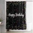 thumbnail image 2 of Shower Curtain, Colorful Happy Birthday Waterproof Shower Curtain Set with Hooks for Bathroom Showers,Stalls and Bathtubs,60x72In Black, 2 of 9