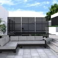 thumbnail image 1 of Neutypechic Decorative Privacy Screen Outdoor Divider with Stand Metal Corten Steel 76" x 47.2" x 15.7" Black, 1 of 5