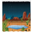 thumbnail image 2 of Ambesonne Oasis Shower Curtain, Cactus Plants Starry Sky View, 69"Wx84"L, Multicolor, 2 of 2