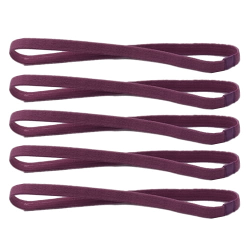 Lubelski 5Pcs Elastic Rope Candy Color Sports Yoga Headband Non-slip Hair Accessories