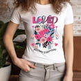 thumbnail image 3 of Loved All Day Everyday Premium T-Shirt – Bright Floral Faith-Inspired Tee, Berry, S, 3 of 6