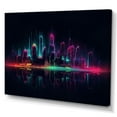 thumbnail image 2 of DESIGN ART Designart "Pink And Green Cityscapes In Vivid Expression Ii" City Art Deco Wall Art For Living Room 32 in. wide x 24 in. high, 2 of 5