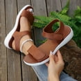 thumbnail image 5 of LOVZFMLL Sandals for Women 2025 Comfort Walking Hiking Wedges Sandals with Arch Support Open Toe Ankle Strap Casual Summer Sandals Brown 8, 5 of 9