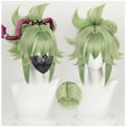 thumbnail image 1 of Perruque Cosplay Genshin Impact Kuki Shinobu Vert Clair Pince Queue de Cheval Résistante à la Chaleur Perruques Synthétiques + Bonnet + Masque, 1 of 2