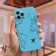 thumbnail image 1 of Funda de silicona de viaje con mapa del mundo de aviones populares de lujo para iPhone 11 12 13 14 Pro Max 13Mini 13ProMax Cute Candy Matte Soft Cover Deng Xun unisex, 1 of 2