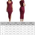 thumbnail image 2 of Vestidos de playa para mujer Vestido ajustado largo con cuello en V transpirable División suave para cóctel FLhrweasw Para estrenar, 2 of 8