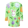 thumbnail image 4 of Jjayotai 3/4 Sleeve T Shirts for Women, 2025 Easter Graphic Bunny Easter Eggs Print Tops, Crewneck Casual Holiday Plus Size Tee Tshirts Multicolor XXL, 4 of 5