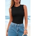 thumbnail image 3 of PRETTYGARDEN Tank Top for Women Summer Casual Sleeveless Ribbed Slim Fitted Basic Tee Shirts Spring Fashion Y2k Clothes, 3 of 10