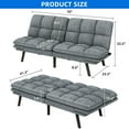 thumbnail image 6 of Dextrus 70" Deep Futon Convertible Sofa Bed with Adjustable Backrest and Armrest, Cat-Scratch-Proof Fabric Sleeper Couch, Dark Gray, 6 of 9