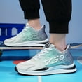 thumbnail image 6 of Mens Elevator Sneakers Invisible Height Increasing Elevator Shoes cloud runners 2.4" boost Taller Lightweight Breathable Mesh Upper Hidden Heel Trainers Lace-up Sports Shoes Green 43, 6 of 7