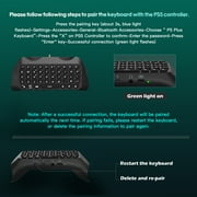 TiMOVO Wireless Keyboard Compatible with PS5 Controller, Bluetooth Green Backlight Mini Game Keypad Built-in Speaker, Playstation 5 Accessories, Black