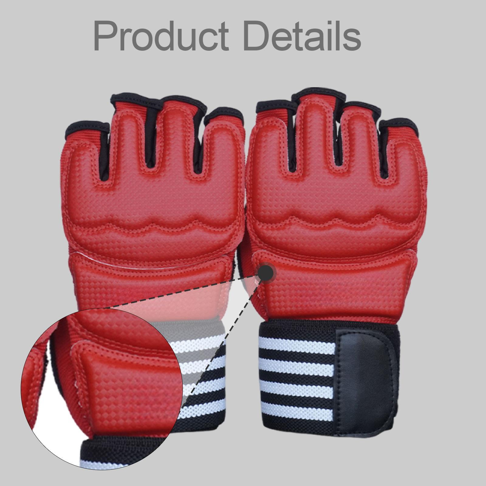 harayaa 2 Pieces Boxing Gloves Red Sweat Wipe Towel Half Finger Sparring Gear Mitts for Unisex Men Women Workout Fitness Punching Bag XXL