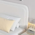 thumbnail image 4 of 4 Ever Queen Bed Frame with Upholstered Footboard, High Headboard, Soft Curved Design, Cream, 4 of 9