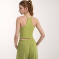 thumbnail image 4 of Women's High Neck Cropped Tank Top with Racer Style Straps and Seamless Fit for Active and Casual Wear - X Large, Green, 4 of 7