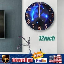 Diamond Large Wall Clock Blue Round Interior Modern Decorative Silent Wall Clock