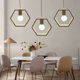thumbnail image 4 of Lámpara colgante LED de madera nórdica, luces colgantes de geometría simple europea para restaurante, cuerpo de lámpara de madera de caucho y hierro forjado con longitud de cadena ajustable, 4 of 5