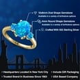 thumbnail image 2 of Gem Stone King 1.35 Ct Oval Cabochon Blue Simulated Opal 18K Yellow Gold Plated Silver Ring, 2 of 6