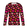 thumbnail image 4 of BiZtdJrK Mens Valentines T Shirt Plus Size Heart Print Long Sleeve Shirts Crew Neck Slim Fit Casual Spring Tee Tops Hot Pink XL, 4 of 5