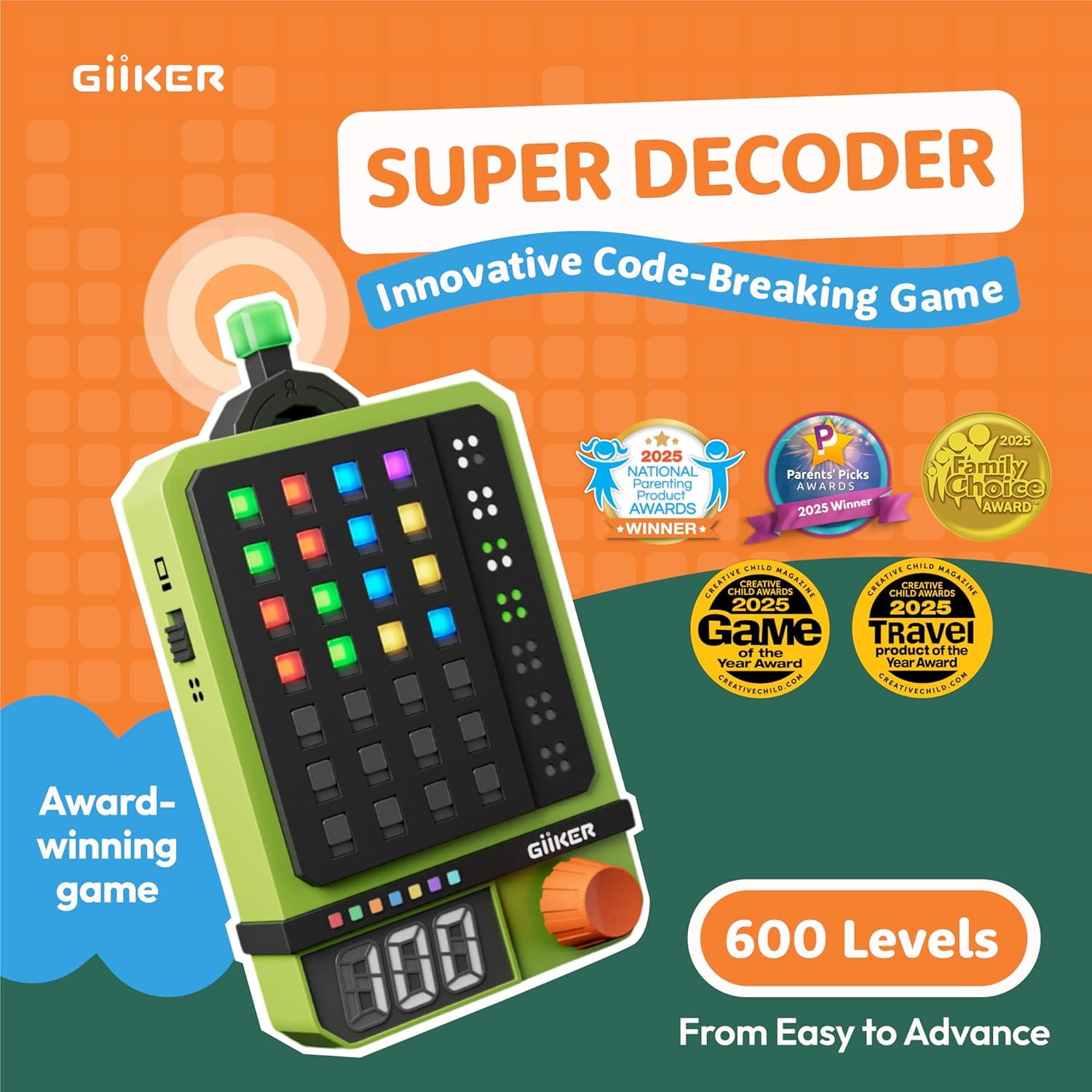 GiiKER Super Decoder,600-Level Code-Breaking Puzzle for 1-2