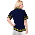 thumbnail image 2 of HAPPY BAY Women's Casual Blouse Shirt Solid Blouses Short Sleeve Button Down Dress Tops Tee Hawaiian Shirts for Women XXL plus-size Dark Indigo_AD554, 2 of 3