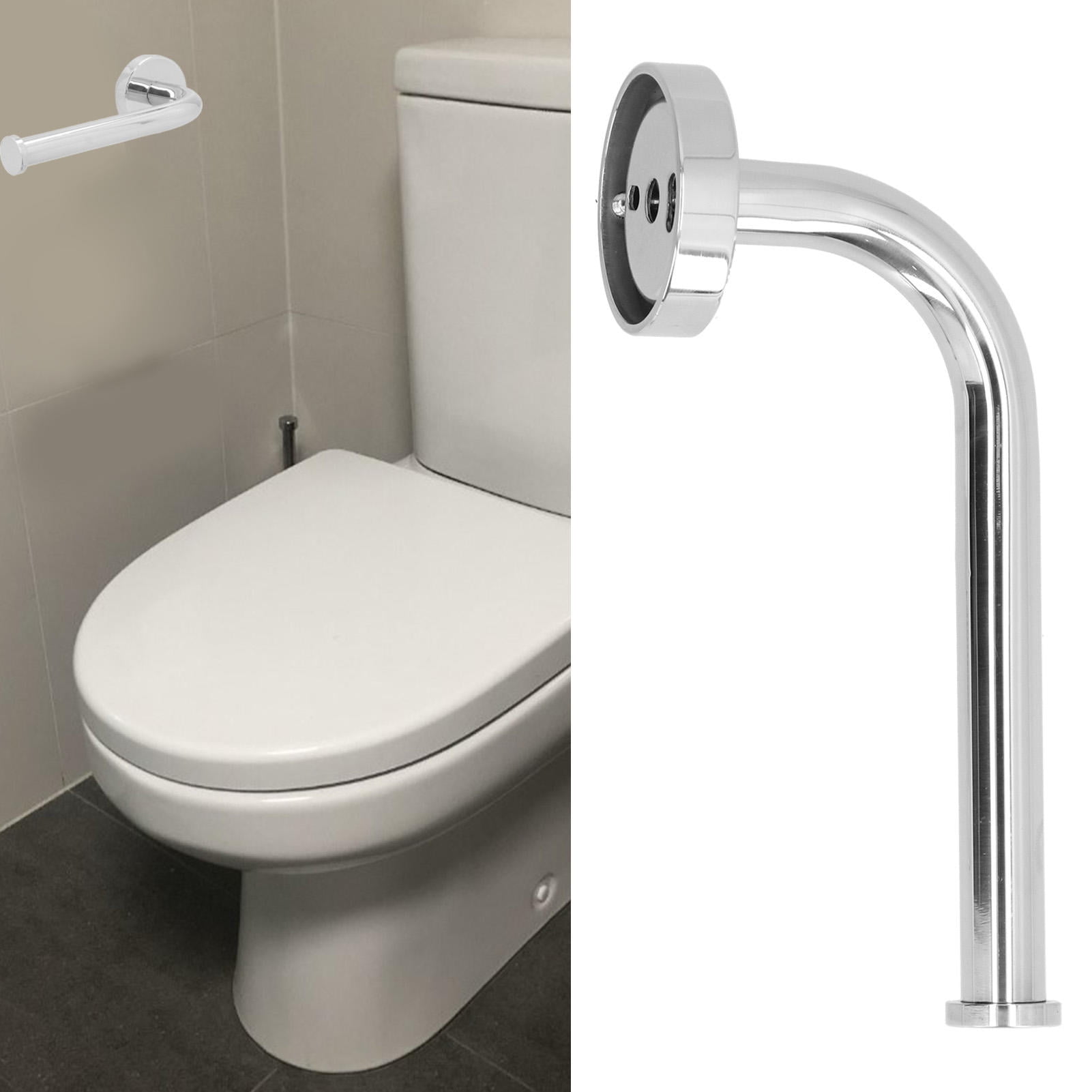 Yajisi 304 Stainless Steel Toilet Paper Holder, Rustproof L-Shaped Roll Paper Rack for Bathroom & Kitchen (19x11x7cm)