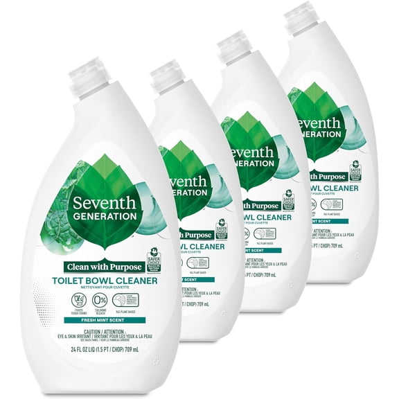 Toilet Bowl Cleaner Fresh Mint scent 4 Pack Without Chlorine Bleach Ammonia Free 24 oz