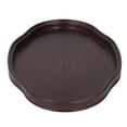 thumbnail image 4 of Tea Plate, Bamboo Thick Stable Serving Tray Walnut Color  For Decoration, 4 of 8