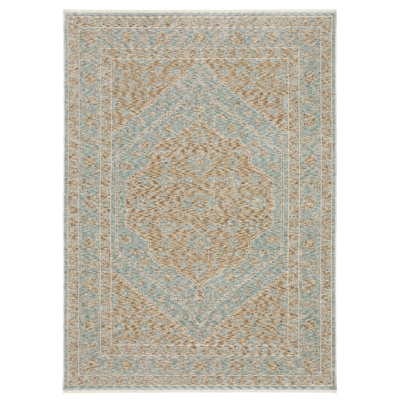 Oriental Weavers Echo ECH03 - Machine Woven Indoor Area Rug - 6'7" x 9'6" - in Brown/ Pale Blue - Traditional Style,Dining Room, Bedroom, Livingroom Rug
