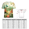 thumbnail image 2 of Flower Hummingbird Women's Short Sleeve Tops Casual Blouses T Shirt, 2 of 6
