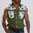 thumbnail image 2 of Taqqpue Mens Tank Tops Casual Graphic Button Down Sleeveless Shirts Vests Summer Loose Fit Workout Beach Vacation Tee Shirts with Pockets, 2 of 5