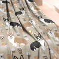 thumbnail image 3 of Cartoon Corgi and Coffee Blanket,Comfortable Soft Flannel Throw Blanket,All Season,Warm Lightweight Blankets for Sofa Bed Couch Living Room Chair,40"x50"(100x130cm), 3 of 4
