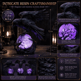 thumbnail image 7 of Gothic Style Mysterious Crow LED Light - on Luminous Sphere Sculpture, Spooky Festive Decor, Perfect for Halloween, Gothic Home Decor, Warm Glow Ambience, Black, 7 of 7