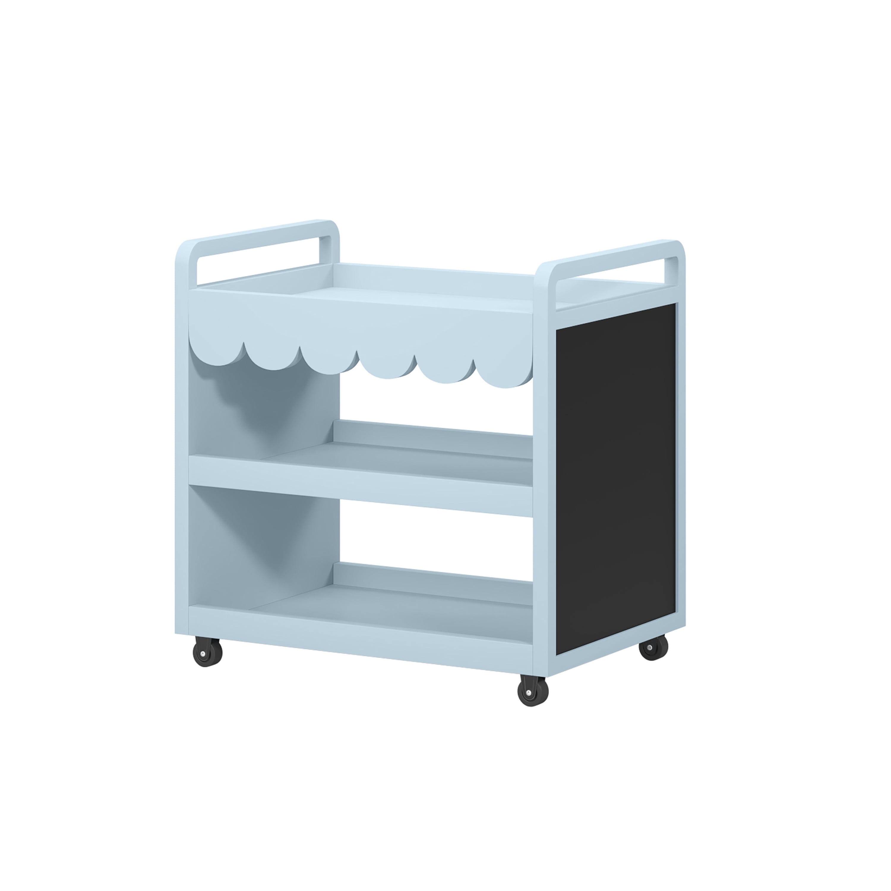 House of Happy Scallop Art Cart , Blue for Kids Classroom, Kids Playroom or Kids Bedroom