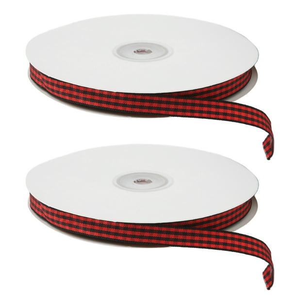 Cinta a cuadros con cable de 100 yardas, cinta a cuadros roja y negra para envolver Navidad, cinta a cuadros a cuadros, eficiencia óptima Jadeshay A